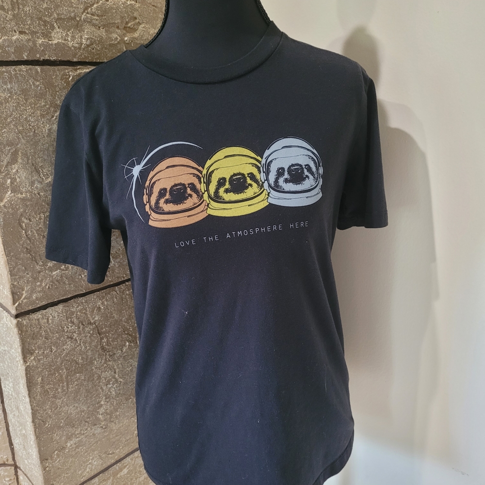 Art Class Black Tee With Astronaut Sloths